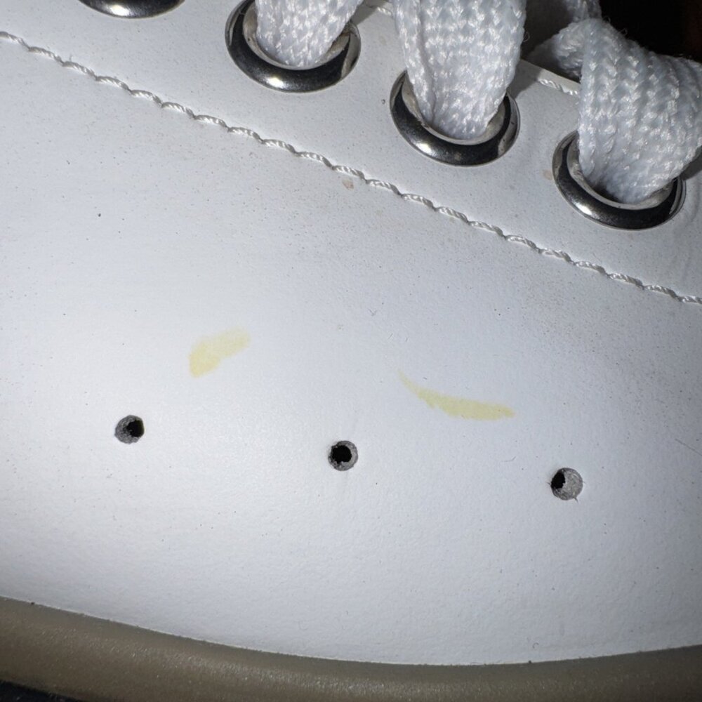Alexander McQueen Larry Sneakers White Leather Black Gel Sole Size 38 1/2 D - Picture 4 of 16